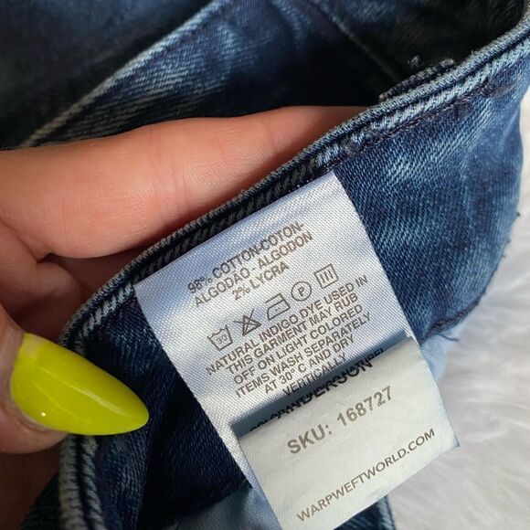 Warp & Weft Distressed LAX Slim Ankle Crop Jeans Women’s Size 27 Blue - Picture 5 of 8